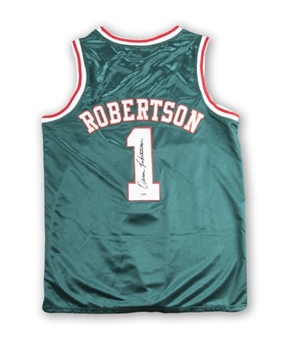 Lot of (3) Oscar Robertson Signed Bucks Throwback Jerseys